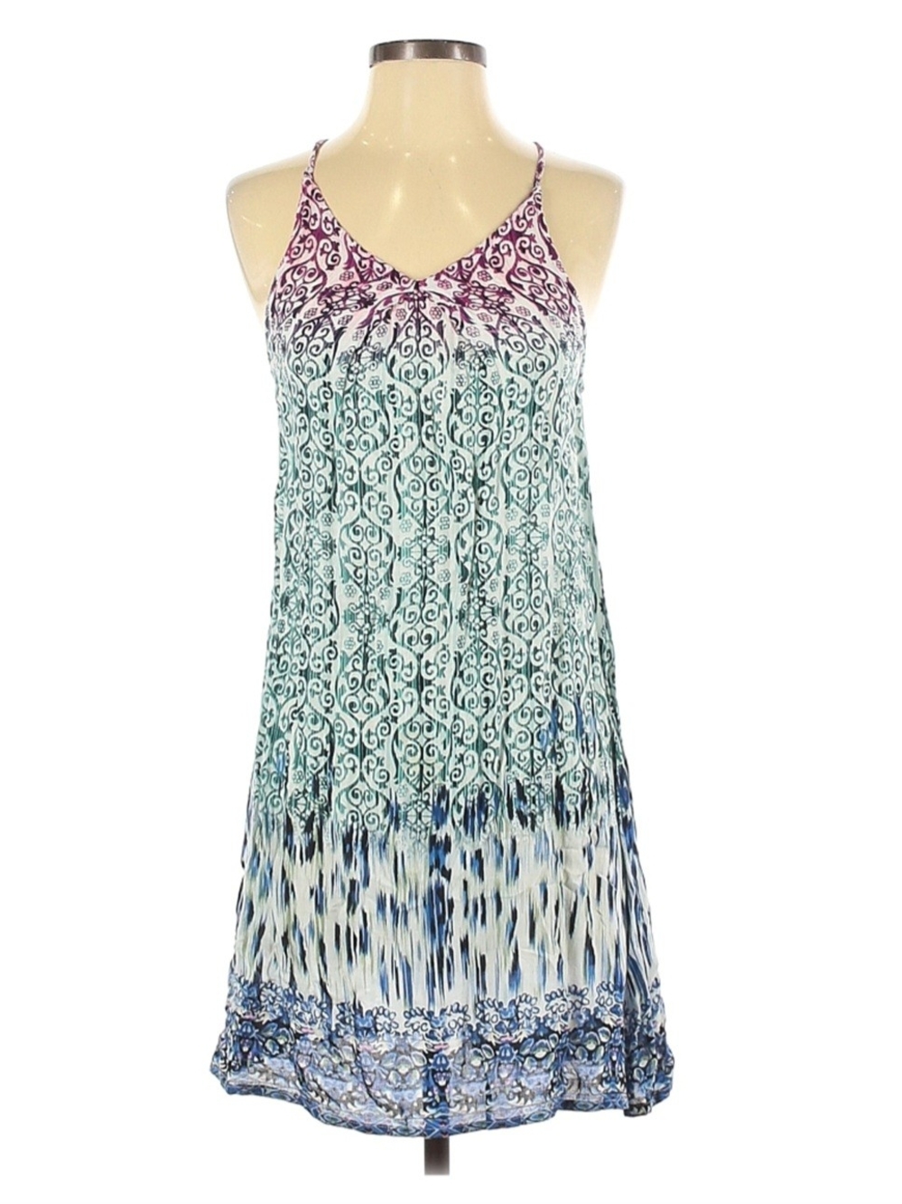 Raviya Teal, Purple & Blue Printed Swim Cover-Up Dress